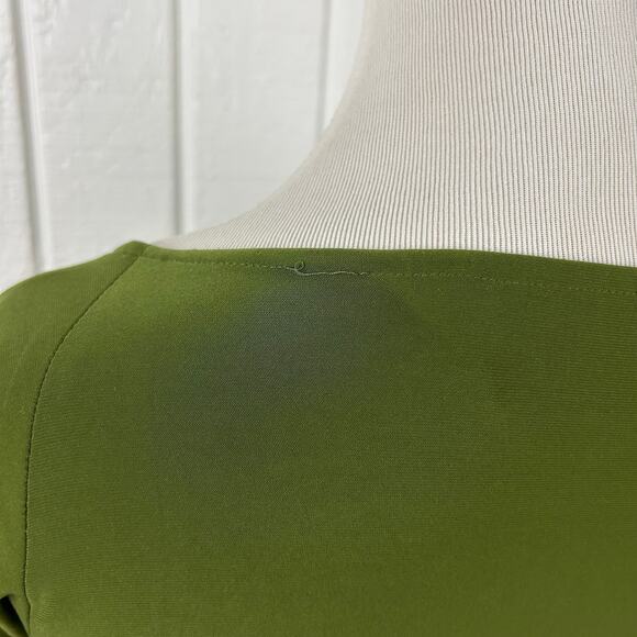 Norma Kamali Midi Dress Jersey Office Holiday Party Women Green Large - Picture 10 of 11